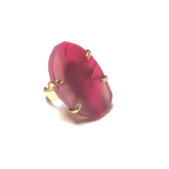 Pink Agate Stone Ring - Picture 4 of 5